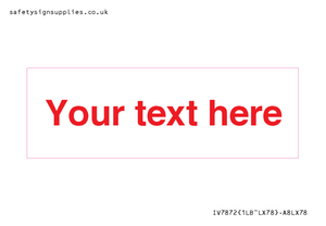 Custom blank information sign. Red text, plain background